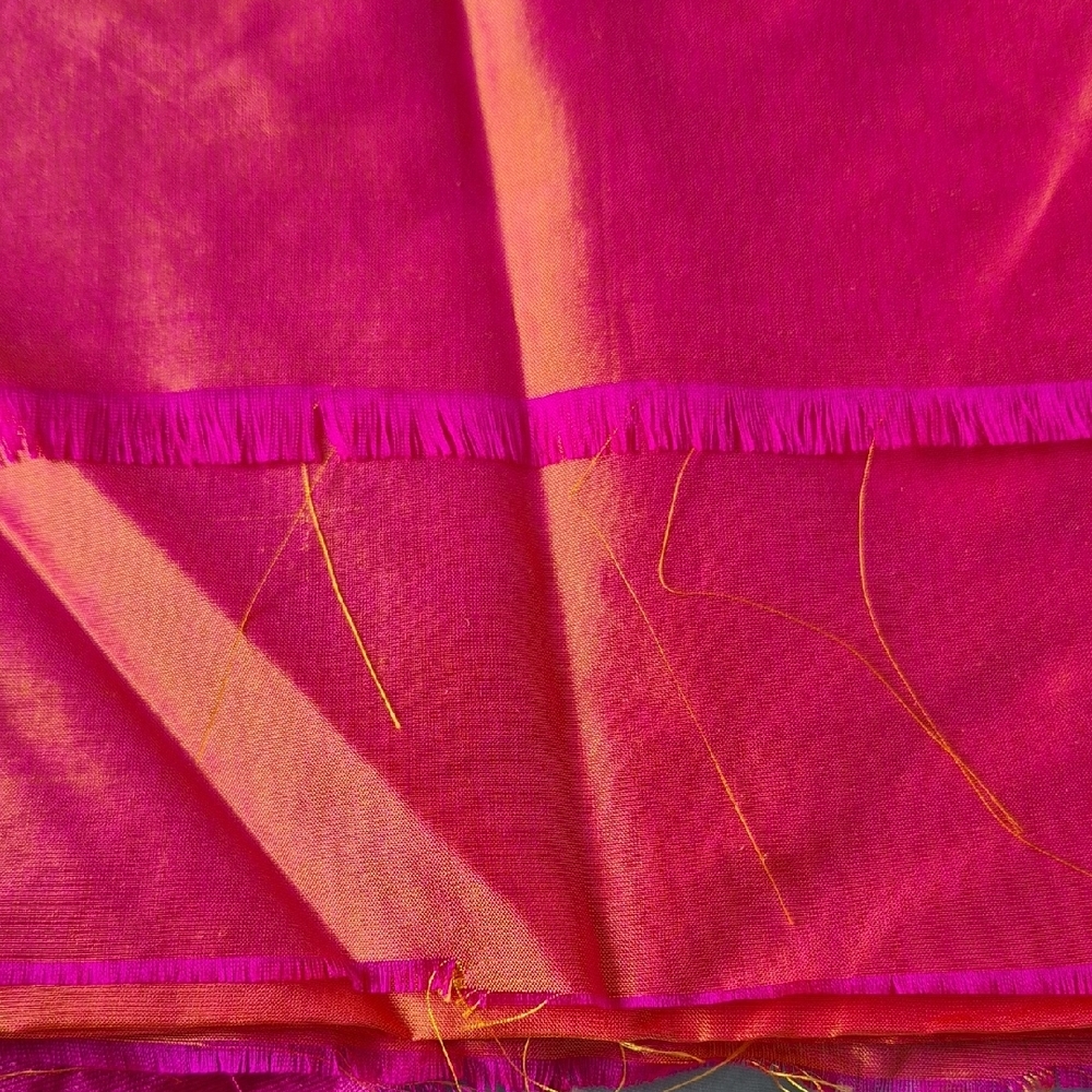 Dupioni Silk Fabric - Green, Pink, Orange/Pink Iridescent - Picture 7 of 16
